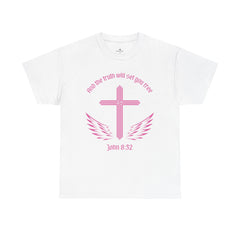 Inspirational Faith T-Shirt - 'And the Truth Will Set You Free' - John 8:32 - Unisex Heavy Cotton