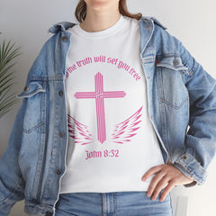 Inspirational Faith T-Shirt - 'And the Truth Will Set You Free' - John 8:32 - Unisex Heavy Cotton
