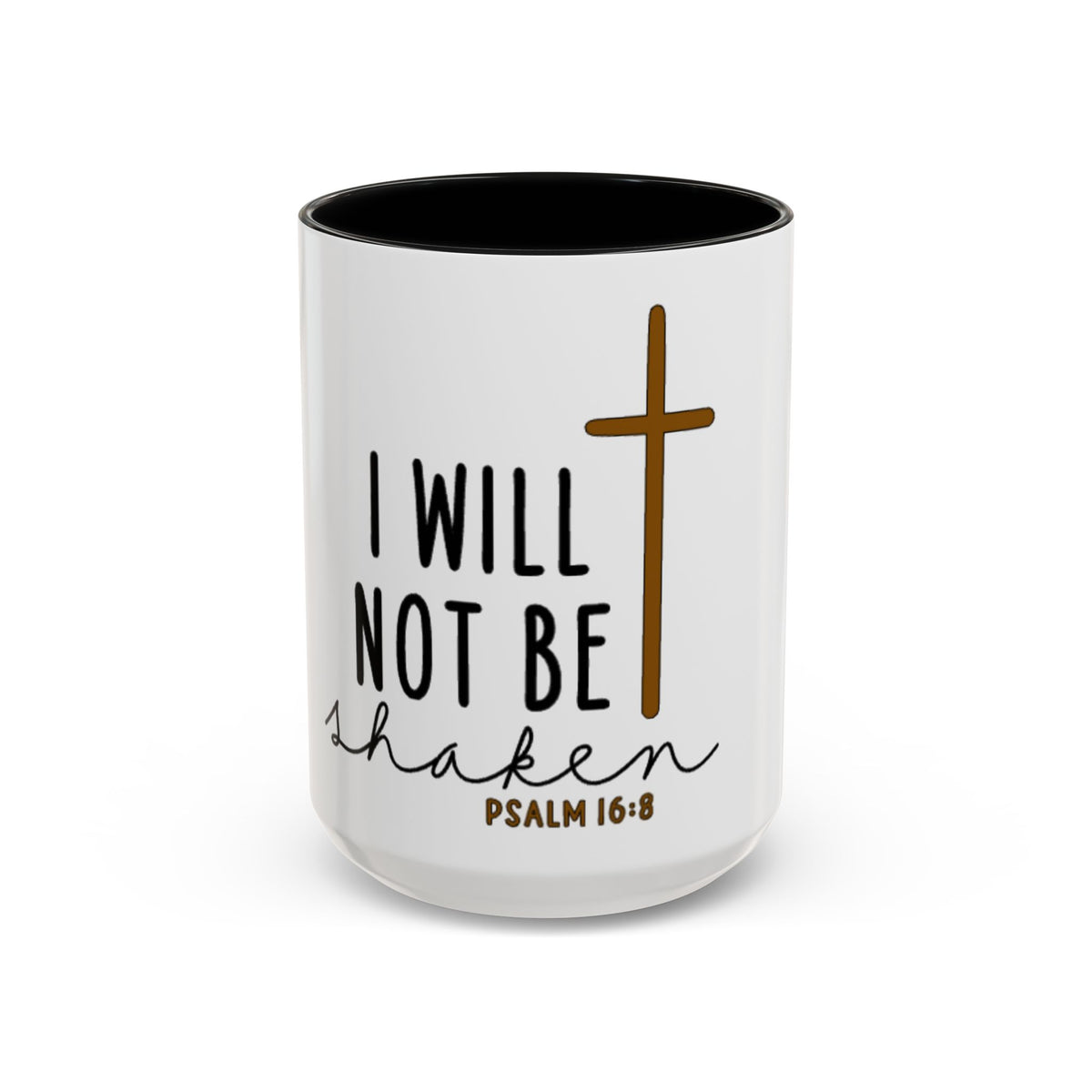 🙌I Will Not Be Shaken – Faith-Inspired Accent Coffee Mug (11, 15oz)🙌